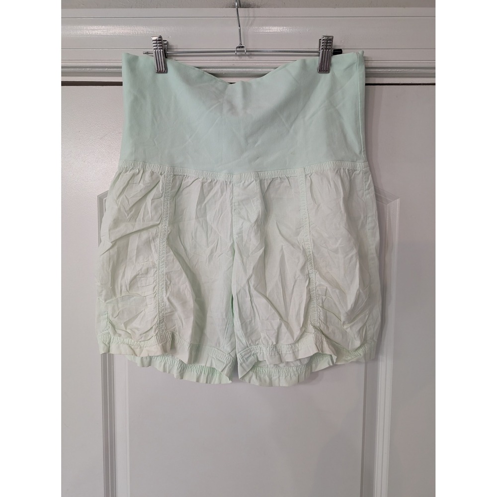 XCVI Womens Mint Green Cotton Blend Wide Waistband Shorts Small lagenlook artsy